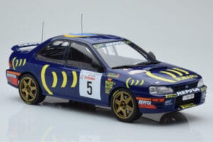 Subaru Impreza 555 #5 C. Sainz / L. Moya Tour de Corse 1995 IXO 1:18 18RMC063A Metāls — attēls 4 no 6