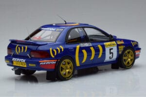 Subaru Impreza #5 C. Sainz / L. Moya 2nd Place Rally Monte Carlo 1995 Kyosho 1:18 08962B Metāls — attēls 3 no 9
