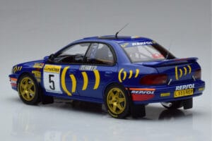 Subaru Impreza #5 C. Sainz / L. Moya 2nd Place Rally Monte Carlo 1995 Kyosho 1:18 08962B Metāls — attēls 6 no 9