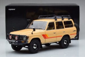 Toyota Land Cruiser 60 Bēšs Ar Papildu Detaļām Kyosho 1:18 08956XBE Metāls — attēls 12 no 12