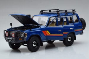 Toyota Land Cruiser 60 Zils Ar Papildu Detaļām Kyosho 1:18 08956XBL Metāls — attēls 2 no 11
