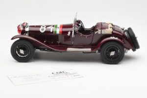 Alfa Romeo 1750 GS Spider #84 T. Nuvolari / B. Guidotti Mille Miglia Winner 1930 CMC 1:18 M-141 Metāls — attēls 3 no 6