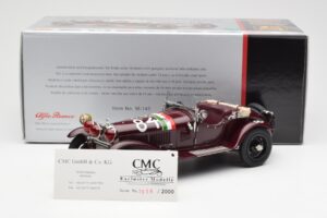 Alfa Romeo 1750 GS Spider #84 T. Nuvolari / B. Guidotti Mille Miglia Winner 1930 CMC 1:18 M-141 Metāls — attēls 6 no 6