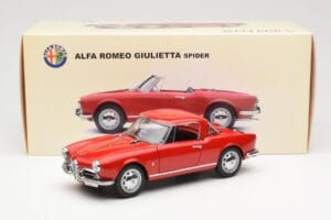 Alfa Romeo Giulietta 1300 Spider Sarkans AUTOart 1:18 70157 Metāls — attēls 8 no 8
