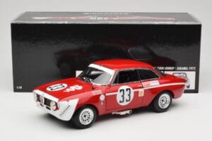 Alfa Romeo GTA 1300 Junior #33 T. Hezemans / G. van Lennep Hezemans Jarama 1972 Minichamps 1:18 100721233 Metāls — attēls 8 no 8