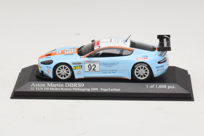 Aston Martin DBRS9 Gulf #92 T. Enge / Lechner VLN 250 Nurburgring 2008 Minichamps 1:43 400081392 Metāls