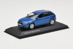 Audi A3 8P Sportback Mauritius Blue Minichamps 1:43 5010403033 Metāls — attēls 2 no 4