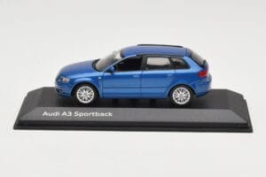 Audi A3 8P Sportback Mauritius Blue Minichamps 1:43 5010403033 Metāls