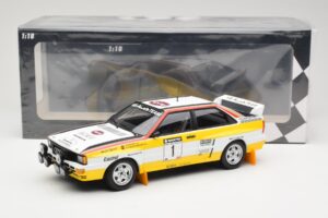 Audi Quattro A2 Audi Sport #1 W. Röhrl / C. Geistdörfer DNF Sanyo Rally of New Zealand 1984 Minichamps 1:18 155841101 Metāls — attēls 6 no 6