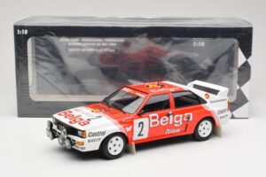 Audi Quattro A2 #2 B. Waldegård / H-T. Thorszelius Belga Team Winners Boucles de Spa 1985 Minichamps 1:18 155851102 Metāls — attēls 6 no 6