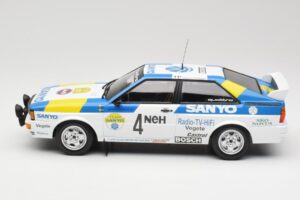 Audi Quattro #4 S. Blomqvist / B. Cederberg Audi Sport Sweden Winners International Swedish Rally 1982 Minichamps 1:18 155821 — attēls 3 no 6