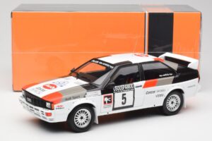 Audi Quattro #5 H. Mikkola / A. Hertz 1000 Lakes Rally 1982 IXO 1:18 18RMC094B Metāls — attēls 6 no 6