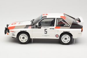 Audi Quattro Sport S1 #5 J. Buffum / N. Wilson Olympus Rally 1986 Otto 1:18 OT1159 Sveķi — attēls 3 no 6