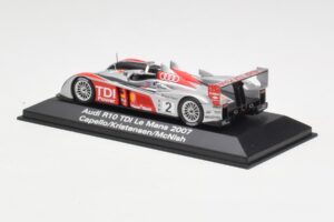 Audi R10 TDI LMP1 #2 R. Capello / T. Kristensen / A. McNish 24 Hours of Le Mans 2007 Minichamps 1:43 5020700223 Metāls — attēls 3 no 4