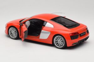 Audi R8 V10 Sarkans Welly 1:18 18052W Metāls — attēls 5 no 8