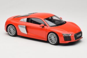 Audi R8 V10 Sarkans Welly 1:18 18052W Metāls — attēls 6 no 8
