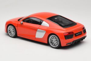 Audi R8 V10 Sarkans Welly 1:18 18052W Metāls — attēls 7 no 8