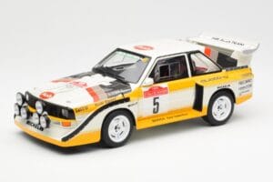 Audi Sport Quattro S1 #5 W. Rohrl / C. Geistdorfer Rally Sanremo Winner 1985 AUTOart 1:18 88503 Kompozīts