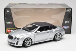 Bentley Continental Supersports Kabriolets 1. Paaudze Sudrabs Bburago 1:18 18-11037S Metāls — attēls 8 no 8