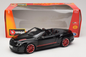 Bentley Continental Supersports ISR Kabriolets Melns Ar Sarkanām Diskiem Bburago 1:18 18-11035 Metāls — attēls 8 no 8