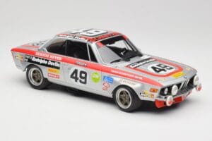 BMW 2800 CS E9 #49 Team Schnitzer G. Herzog / H. Heyer 24 Hours of Spa 1972 Minichamps 1:18 155722749 Metāls — attēls 4 no 6
