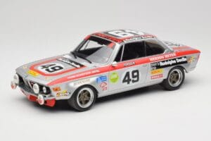 BMW 2800 CS E9 #49 Team Schnitzer G. Herzog / H. Heyer 24 Hours of Spa 1972 Minichamps 1:18 155722749 Metāls