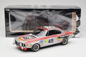 BMW 2800 CS E9 #49 Team Schnitzer G. Herzog / H. Heyer 24 Hours of Spa 1972 Minichamps 1:18 155722749 Metāls — attēls 6 no 6