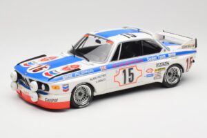 BMW 3.0 CSL E9 #15 BMW Alpina J. Peltier / H. Menzel 24 Hours of Spa 1973 Minichamps 1:18 155732695 Metāls