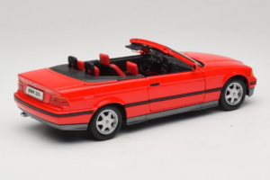 BMW 325i E36 Kabriolets Sarkans Maisto 1:18 50229 Metāls — attēls 3 no 8