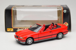 BMW 325i E36 Kabriolets Sarkans Maisto 1:18 50229 Metāls — attēls 8 no 8
