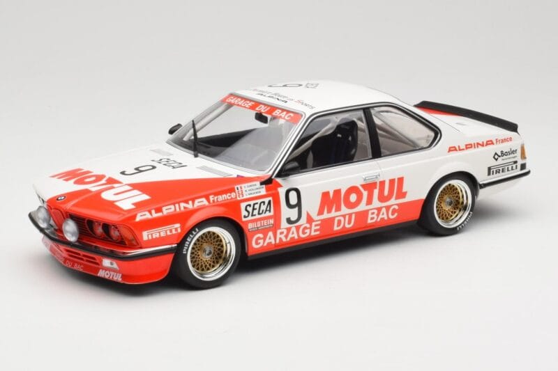 BMW 635 CSi E24 #9 Hollinger / P. Giroix Garage du Bac 24 Hours of Spa 1984 Minichamps 1:18 155842509 Metāls