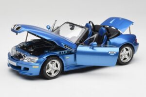 BMW Z3 E36 M Roadster Estoril Blue Bburago 1:18 3349-M1 Metāls — attēls 2 no 8