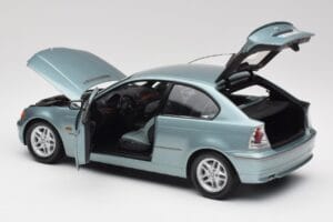BMW 325Ti E46 Compact Gaiši Zils Metaliks Kyosho 1:18 80430024439 Metāls — attēls 5 no 8
