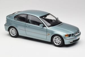 BMW 325Ti E46 Compact Gaiši Zils Metaliks Kyosho 1:18 80430024439 Metāls — attēls 6 no 8