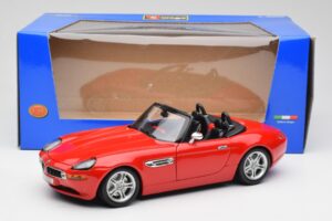 BMW Z8 E52 Roadster Spilgti Sarkans Bburago 1:18 12032 Metāls — attēls 8 no 8