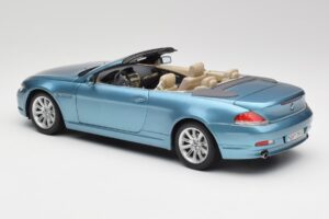 BMW 6 E64 Kabriolets Gaiši Zils Kyosho 1:18 80430153440 Metāls — attēls 7 no 8
