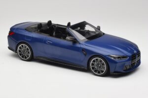 BMW M4 G82 Kabriolets Frozen Portimao Blue Minichamps 1:18 155021030 Metāls — attēls 4 no 6