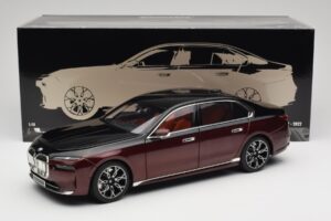 BMW i7 G70 Black & Red Metallic Minichamps 1:18 110023201 Metāls — attēls 8 no 8
