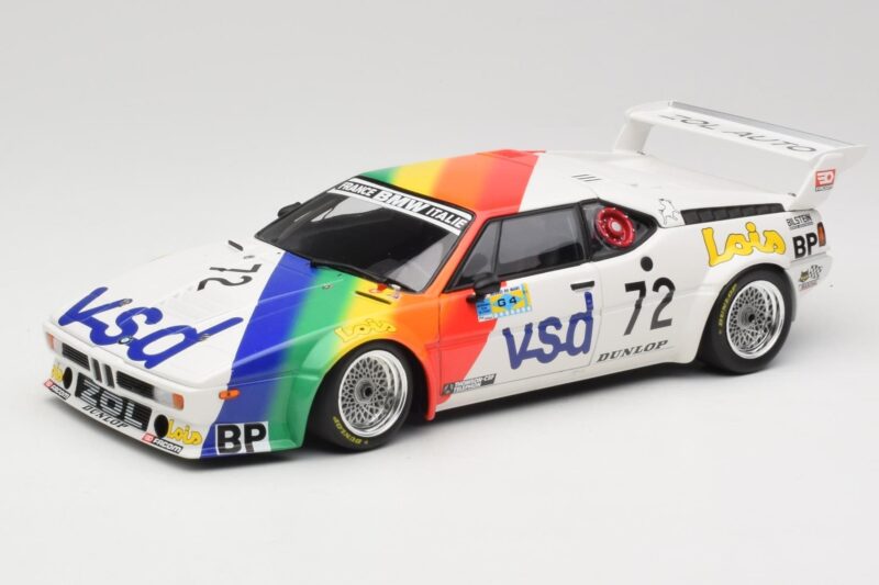 BMW M1 #72 BMW France Zol Auto B. Rousselot / J. Servanin 24 Hours of Le Mans 1981 Minichamps 1:18 180812972 Metāls