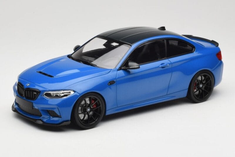 BMW M2 CS F87 Zils Metaliks Ar Melniem Diskiem Minichamps 1:18 155021022 Metāls