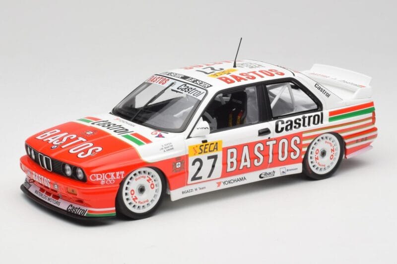 BMW M3 E30 #27 Bigazzi Team S. Soper / A. Hahne 4th Place 24 Hours of Spa 1990 Minichamps 1:18 155902027 Metāls