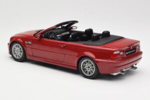 BMW M3 E46 Kabriolets Sarkans Kyosho 1:18 08505R Metāls — attēls 7 no 8