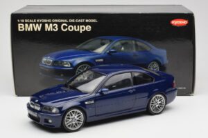 BMW M3 E46 Zils Kyosho 1:18 08503BL Metāls — attēls 8 no 8