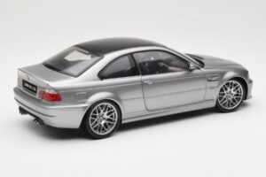 BMW M3 E46 CSL Sudrabs Kyosho 1:18 08506S Metāls — attēls 3 no 8