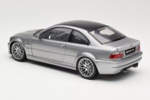 BMW M3 E46 CSL Sudrabs Kyosho 1:18 08506S Metāls — attēls 7 no 8