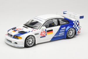BMW M3 E46 GTR #42 J. Lehto / J. Muller ELMS 2001 Minichamps 1:18 100012192 Metāls