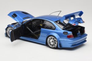 BMW M3 E46 GTR Street Zils Minichamps 1:18 80430302540 Metāls — attēls 5 no 8