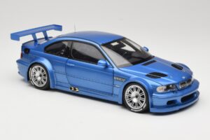 BMW M3 E46 GTR Street Zils Minichamps 1:18 80430302540 Metāls — attēls 6 no 8