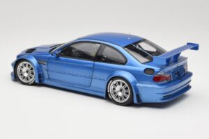 BMW M3 E46 GTR Street Zils Minichamps 1:18 80430302540 Metāls — attēls 7 no 8