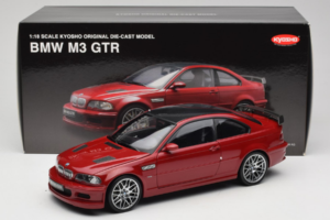 BMW M3 E46 GTR Street Sarkans Kyosho 1:18 08507R Metāls — attēls 8 no 8